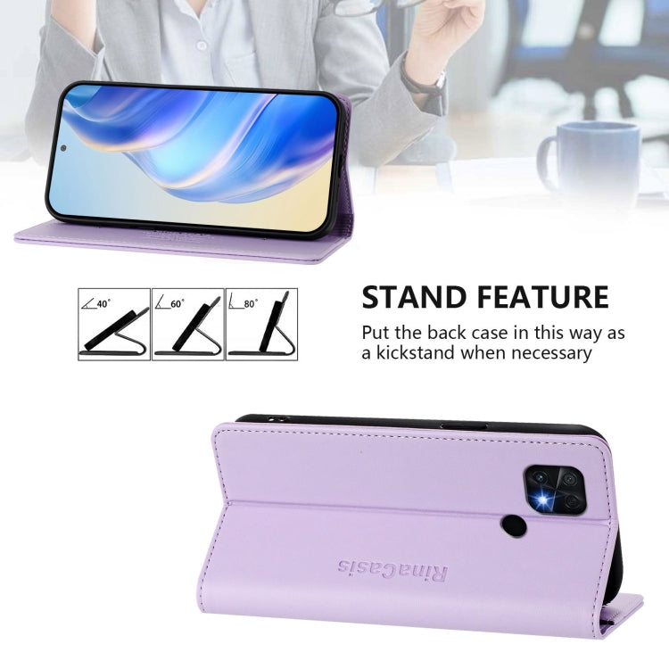 For Xiaomi Poco C40 RC01 Dual-Folded Magnetic Suction RFID Leather Phone Case