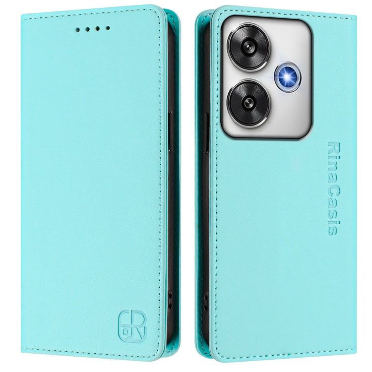 For Xiaomi Poco F6 5G RC01 Dual-Folded Magnetic Suction RFID Leather Phone Case