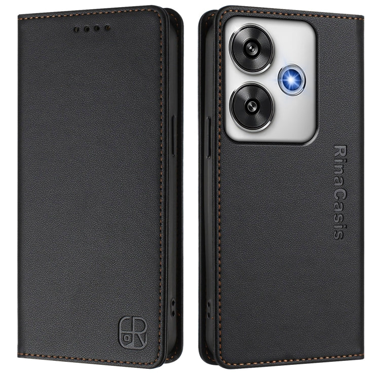For Xiaomi Poco F6 5G RC01 Dual-Folded Magnetic Suction RFID Leather Phone Case