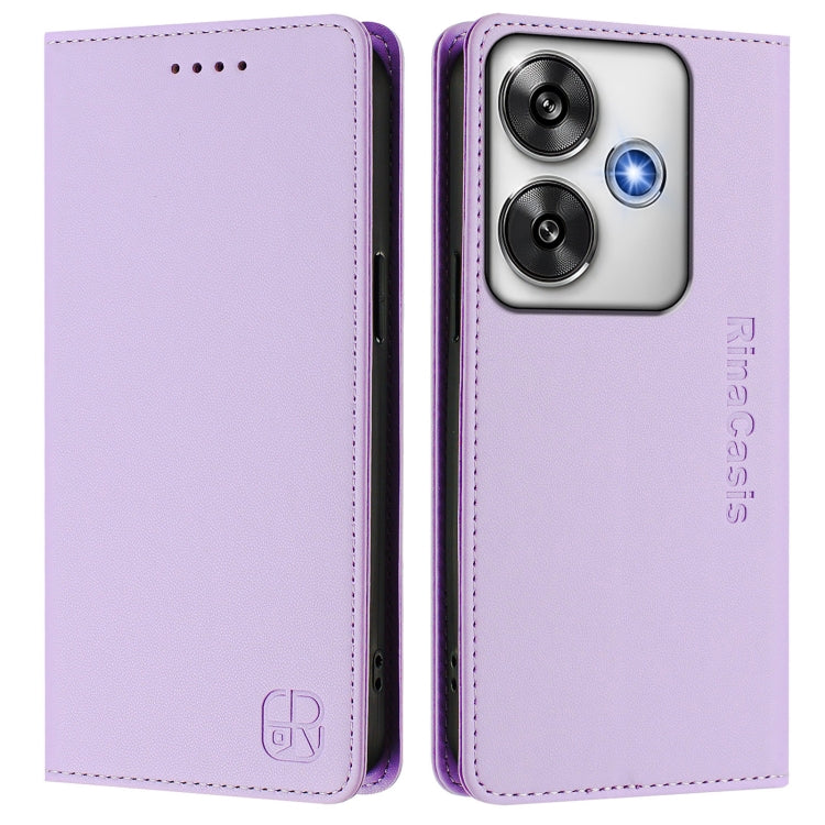 For Xiaomi Poco F6 5G RC01 Dual-Folded Magnetic Suction RFID Leather Phone Case
