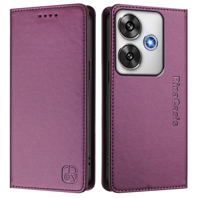 For Xiaomi Poco F6 5G RC01 Dual-Folded Magnetic Suction RFID Leather Phone Case