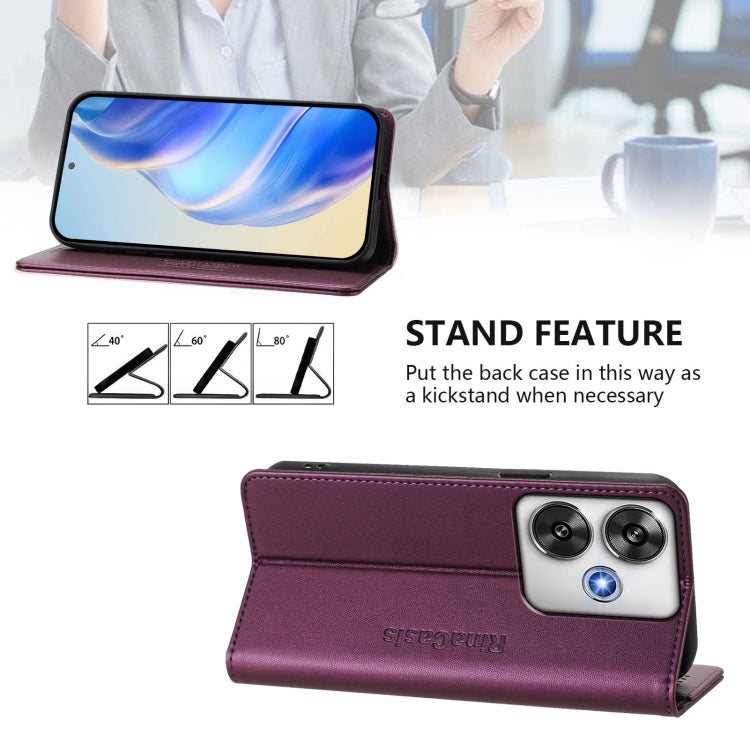 For Xiaomi Poco F6 5G RC01 Dual-Folded Magnetic Suction RFID Leather Phone Case
