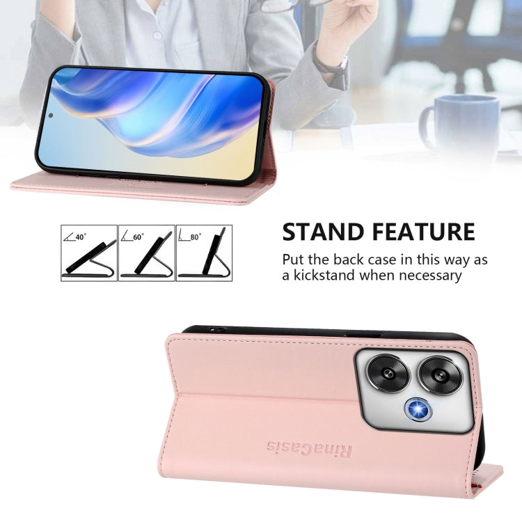 For Xiaomi Poco F6 Pro 5G RC01 Dual-Folded Magnetic Suction RFID Leather Phone Case