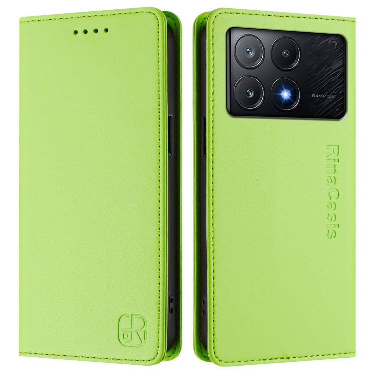 For Xiaomi Poco X6 Pro / Redmi K70E RC01 Dual-Folded Magnetic Suction RFID Leather Phone Case