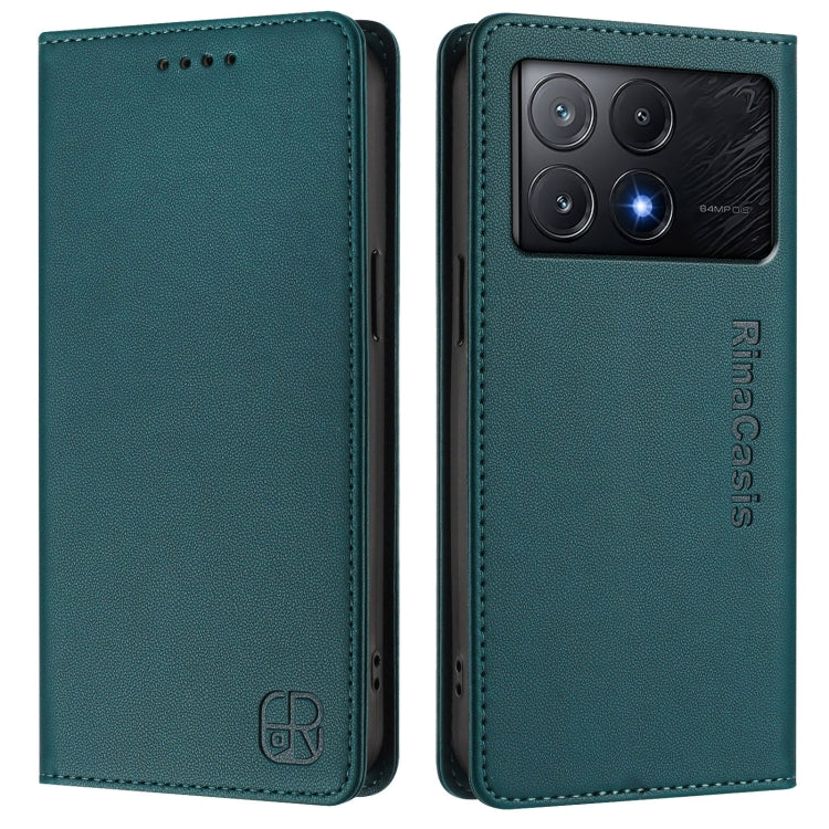 For Xiaomi Poco X6 Pro / Redmi K70E RC01 Dual-Folded Magnetic Suction RFID Leather Phone Case