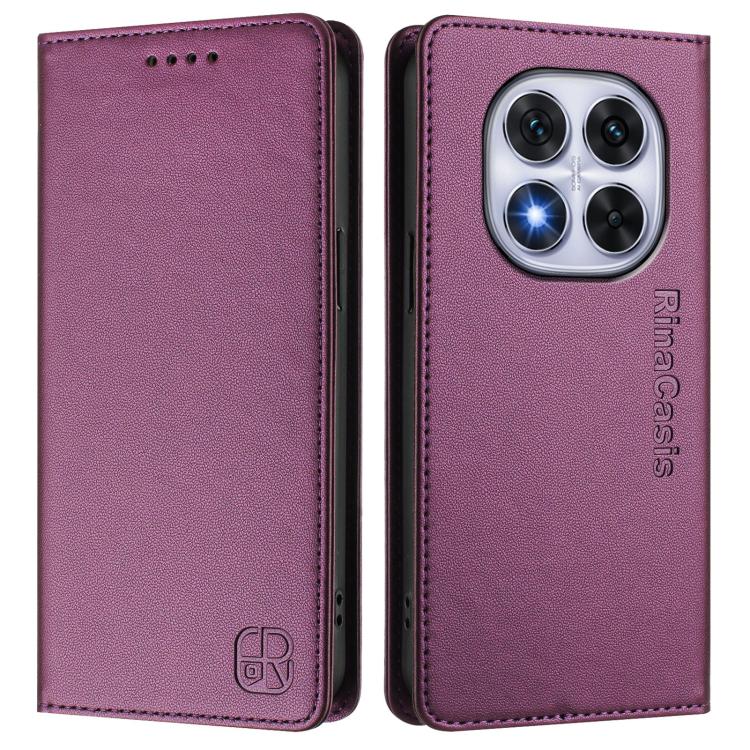 For Xiaomi Poco X7 5G / Redmi Note 14 Pro 5G RC01 Dual-Folded Magnetic Suction RFID Leather Phone Case