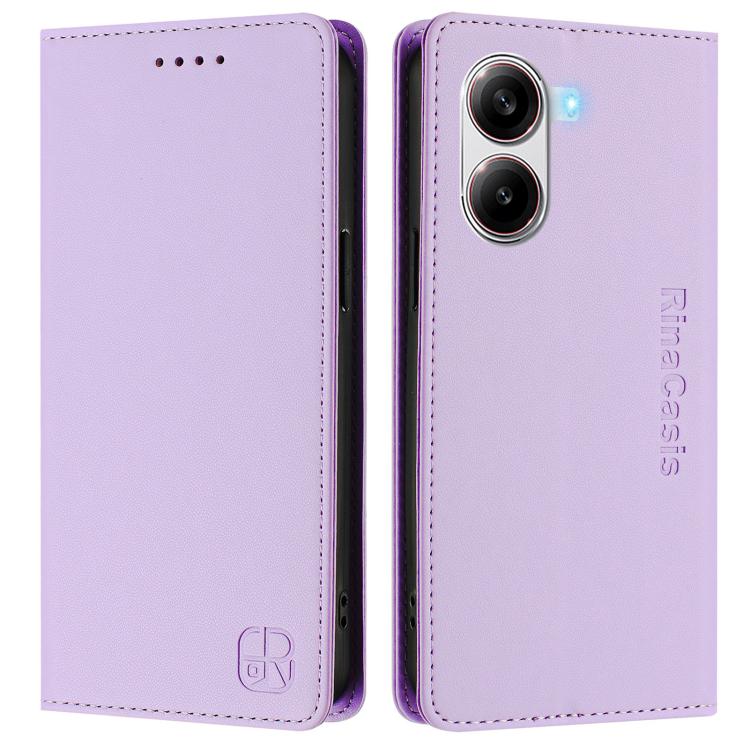 For Xiaomi Poco X7 Pro 5G / Redmi Turbo 4 5G RC01 Dual-Folded Magnetic Suction RFID Leather Phone Case