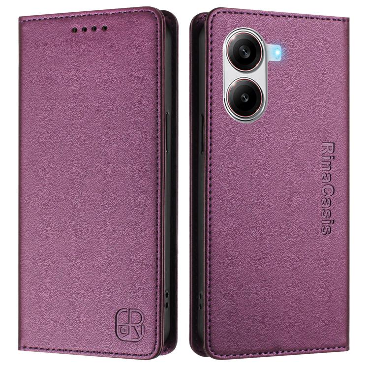 For Xiaomi Poco X7 Pro 5G / Redmi Turbo 4 5G RC01 Dual-Folded Magnetic Suction RFID Leather Phone Case
