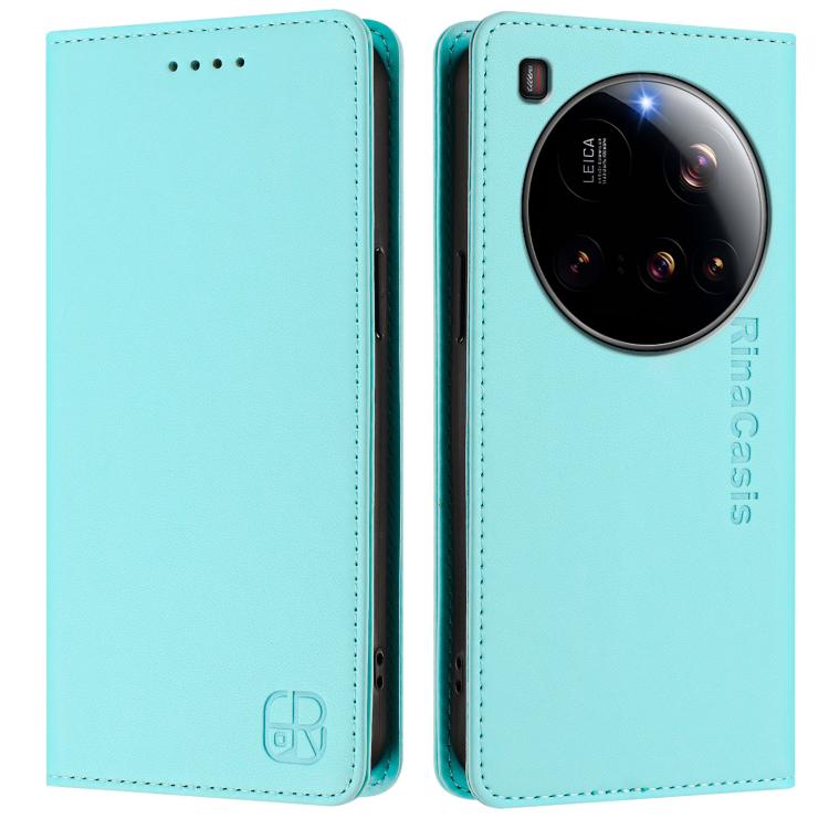 For Xiaomi 15 Ultra RC01 Dual-Folded Magnetic Suction RFID Leather Phone Case