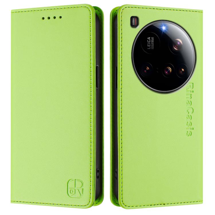 For Xiaomi 15 Ultra RC01 Dual-Folded Magnetic Suction RFID Leather Phone Case