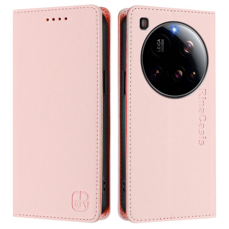 For Xiaomi 15 Ultra RC01 Dual-Folded Magnetic Suction RFID Leather Phone Case