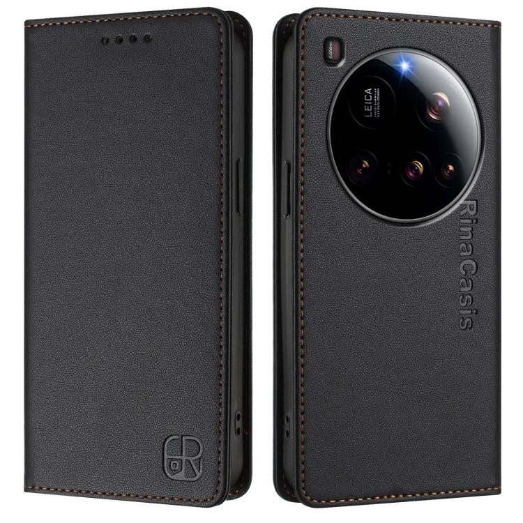 For Xiaomi 15 Ultra RC01 Dual-Folded Magnetic Suction RFID Leather Phone Case