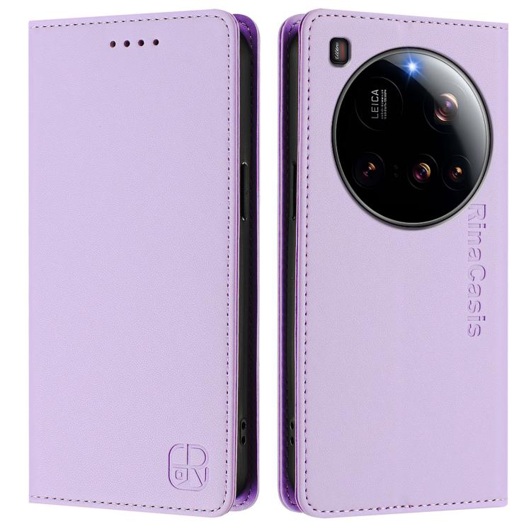 For Xiaomi 15 Ultra RC01 Dual-Folded Magnetic Suction RFID Leather Phone Case