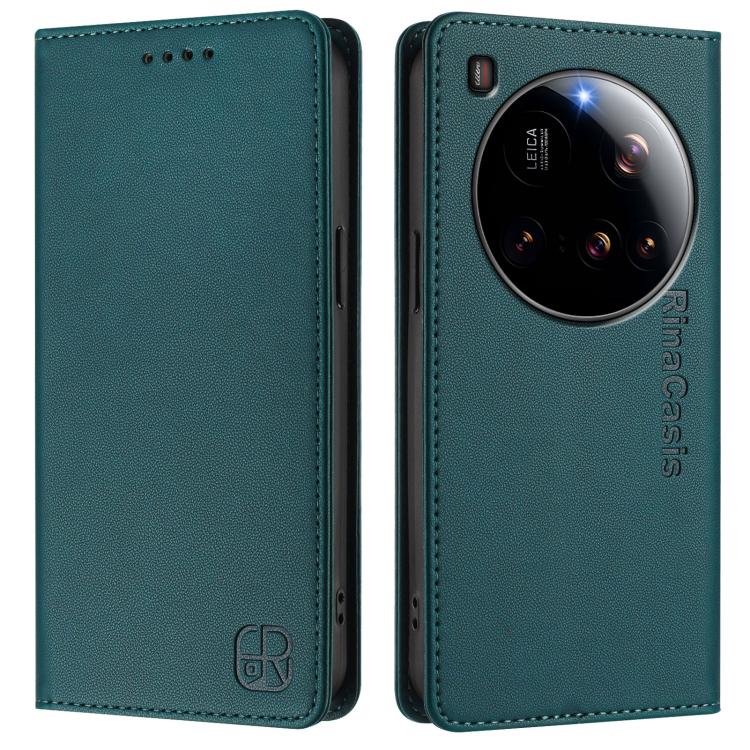 For Xiaomi 15 Ultra RC01 Dual-Folded Magnetic Suction RFID Leather Phone Case