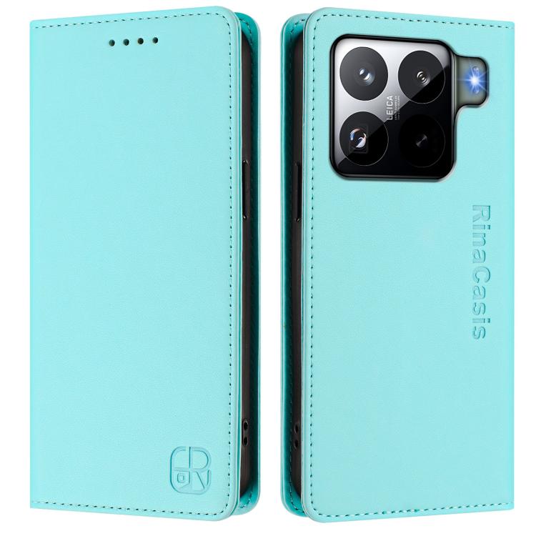 For Xiaomi 15S Pro RC01 Dual-Folded Magnetic Suction RFID Leather Phone Case