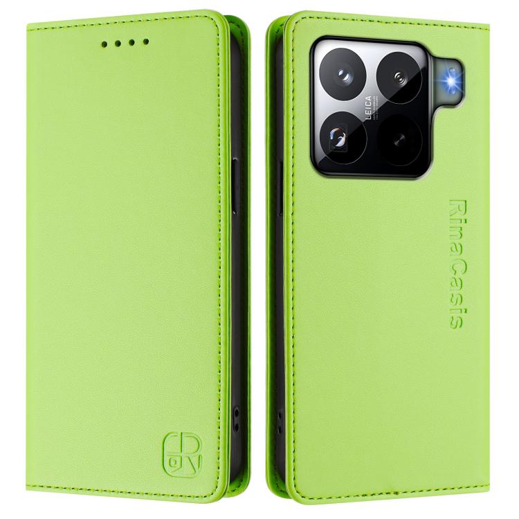 For Xiaomi 15S Pro RC01 Dual-Folded Magnetic Suction RFID Leather Phone Case