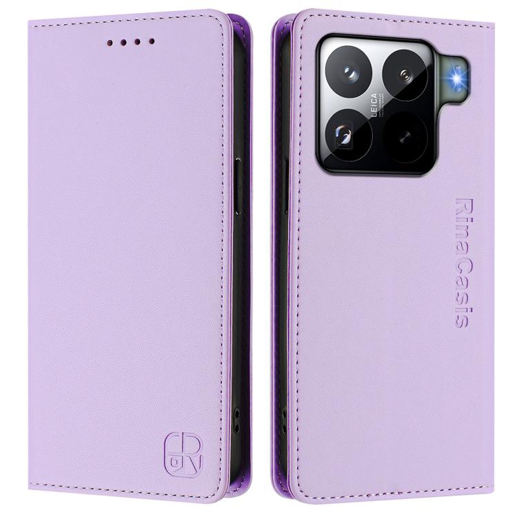 For Xiaomi 15S Pro RC01 Dual-Folded Magnetic Suction RFID Leather Phone Case