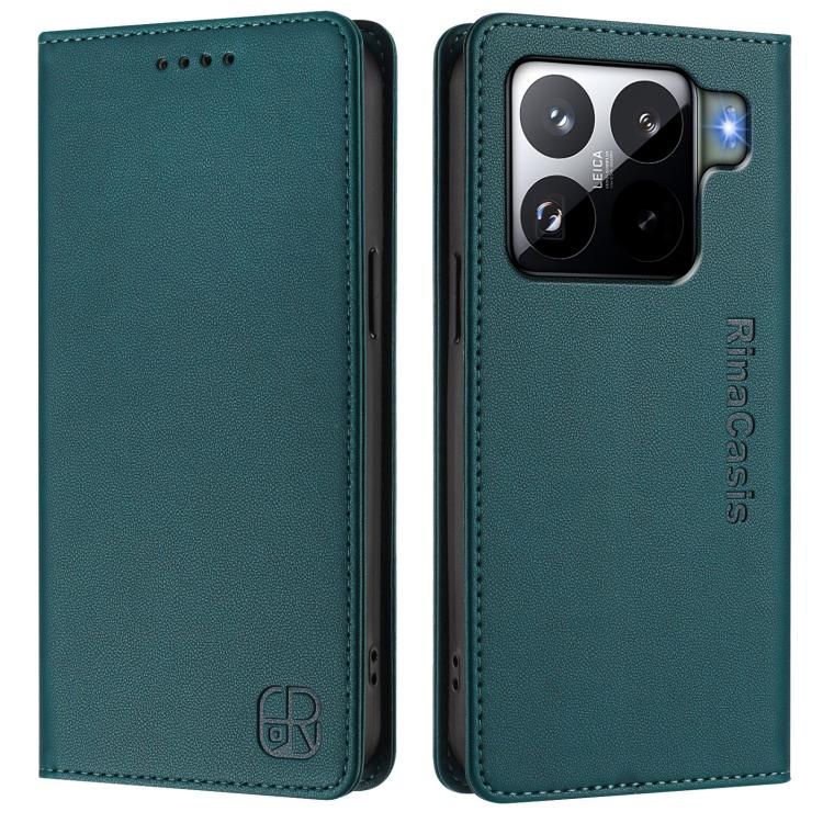 For Xiaomi 15S Pro RC01 Dual-Folded Magnetic Suction RFID Leather Phone Case