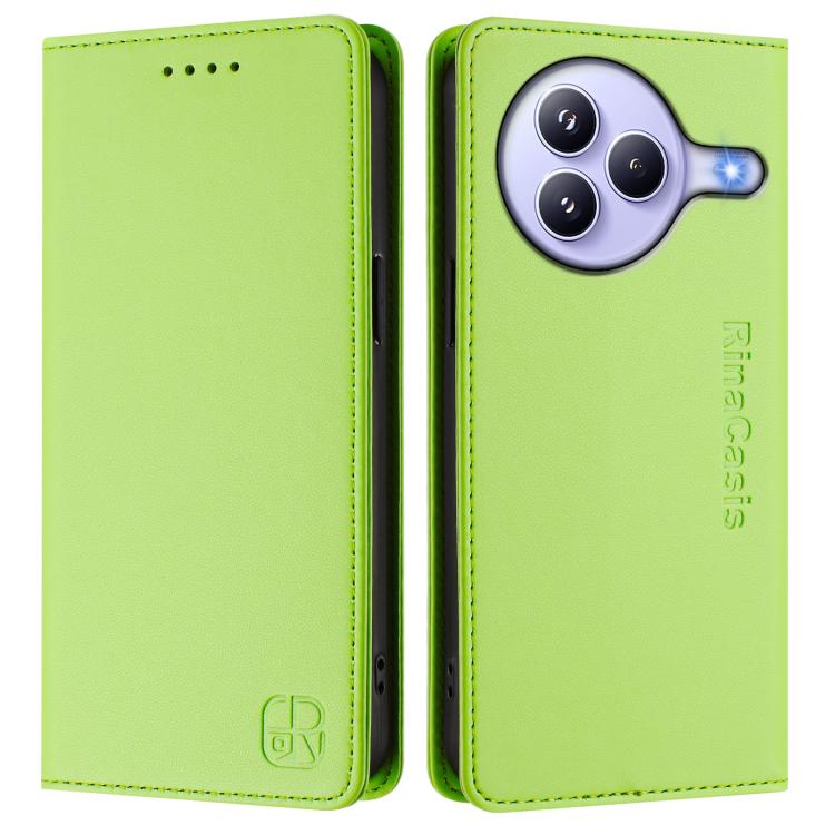 For Xiaomi Civi 5 Pro Curved RC01 Dual-Folded Magnetic Suction RFID Leather Phone Case
