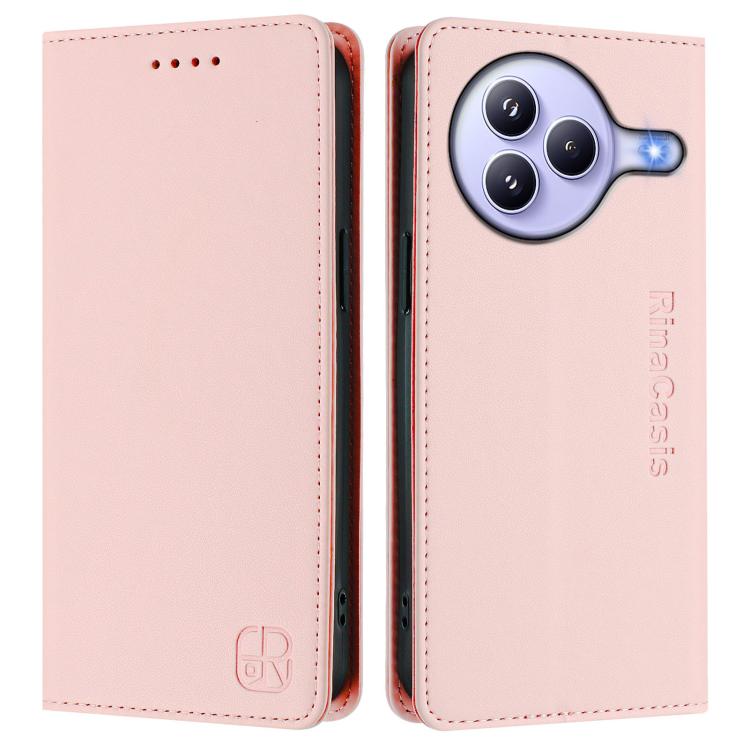 For Xiaomi Civi 5 Pro Curved RC01 Dual-Folded Magnetic Suction RFID Leather Phone Case