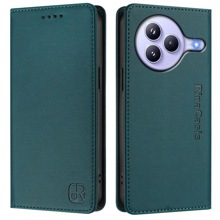 For Xiaomi Civi 5 Pro Curved RC01 Dual-Folded Magnetic Suction RFID Leather Phone Case
