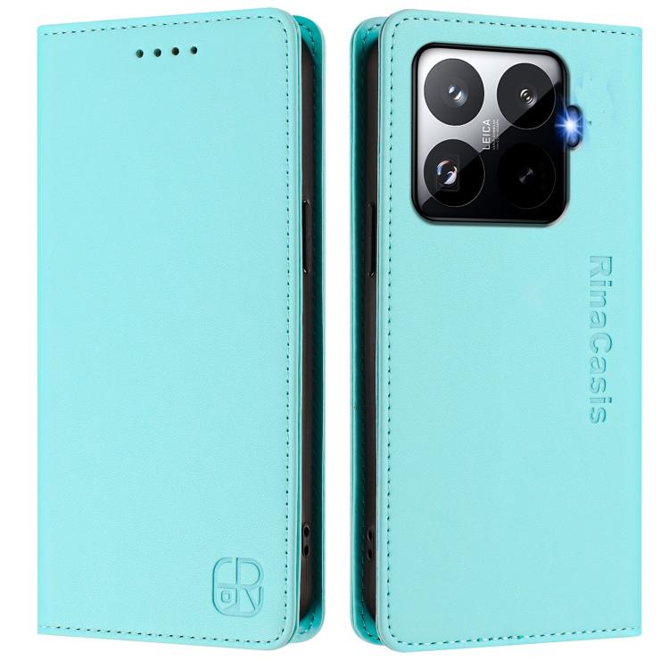 For Xiaomi 15T Pro RC01 Dual-Folded Magnetic Suction RFID Leather Phone Case