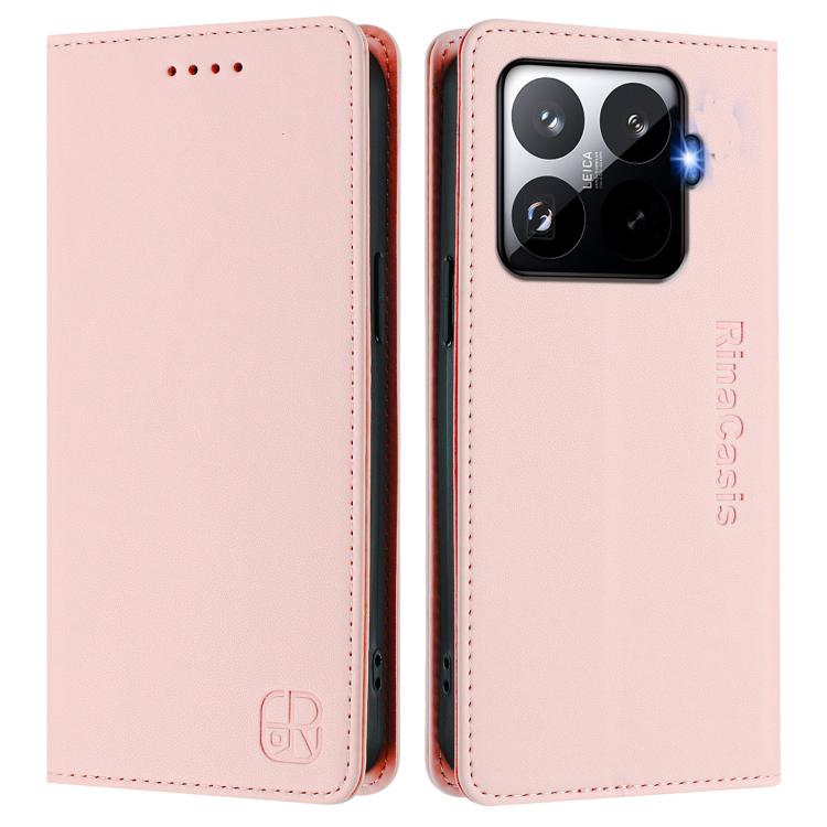 For Xiaomi 15T Pro RC01 Dual-Folded Magnetic Suction RFID Leather Phone Case