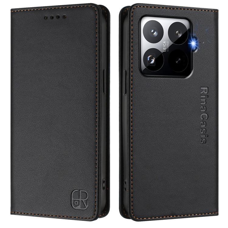 For Xiaomi 15T Pro RC01 Dual-Folded Magnetic Suction RFID Leather Phone Case