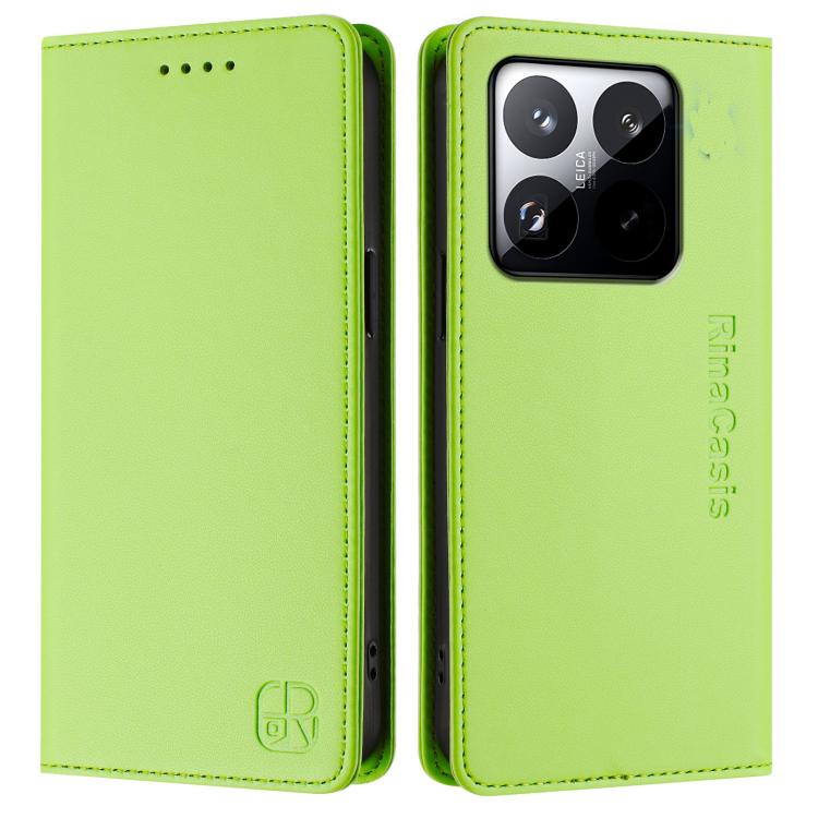 For Xiaomi 15T RC01 Dual-Folded Magnetic Suction RFID Leather Phone Case