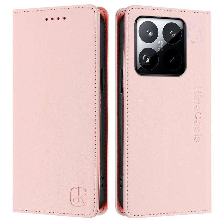 For Xiaomi 15T RC01 Dual-Folded Magnetic Suction RFID Leather Phone Case