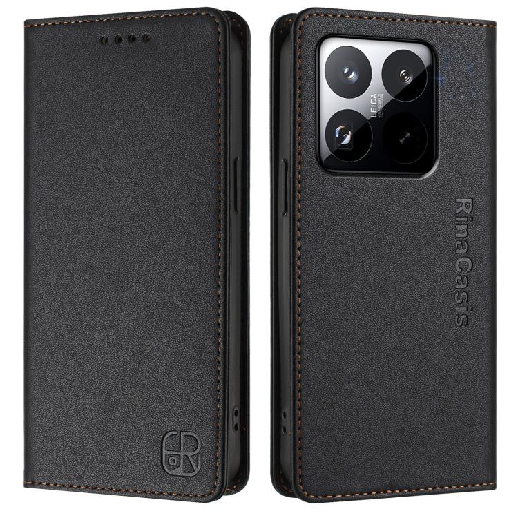 For Xiaomi 15T RC01 Dual-Folded Magnetic Suction RFID Leather Phone Case