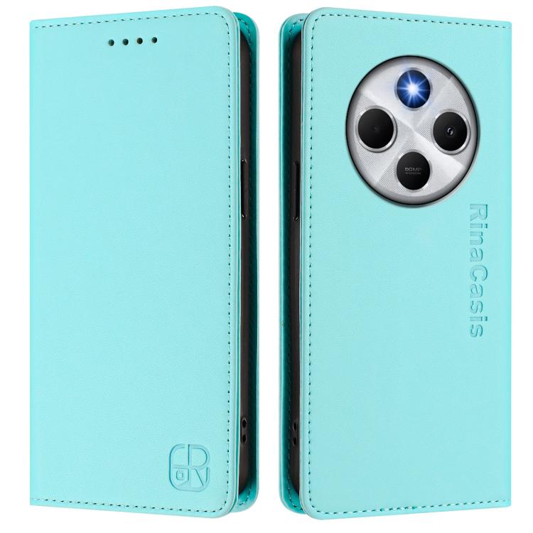 For Xiaomi Poco M7 5G / C75 4G RC01 Dual-Folded Magnetic Suction RFID Leather Phone Case