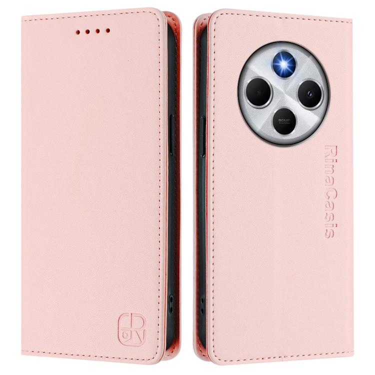 For Xiaomi Poco M7 5G / C75 4G RC01 Dual-Folded Magnetic Suction RFID Leather Phone Case