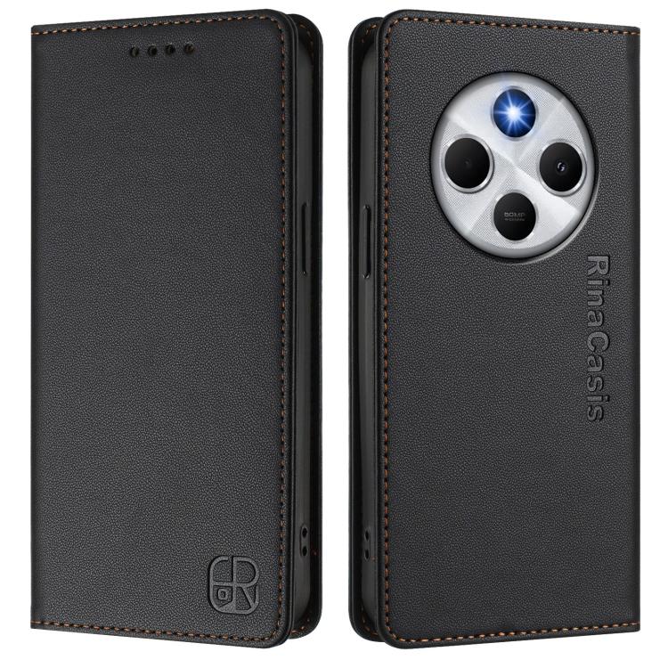For Xiaomi Poco M7 5G / C75 4G RC01 Dual-Folded Magnetic Suction RFID Leather Phone Case