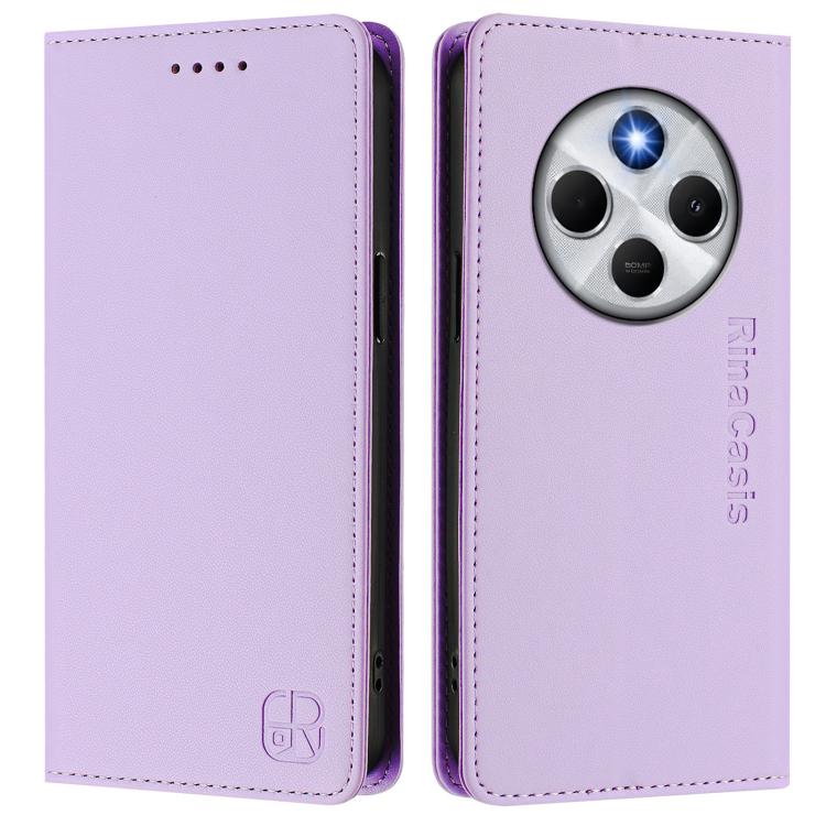 For Xiaomi Poco M7 5G / C75 4G RC01 Dual-Folded Magnetic Suction RFID Leather Phone Case