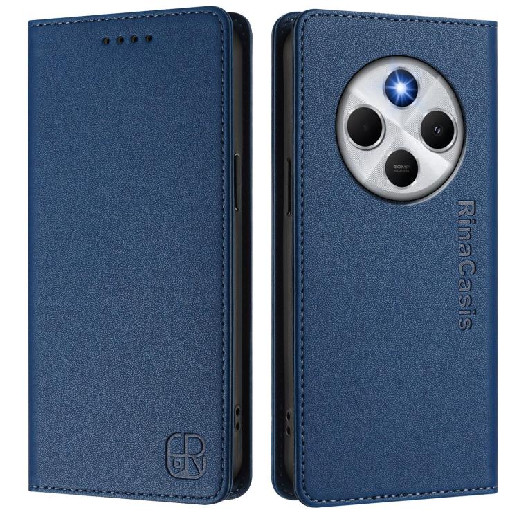 For Xiaomi Poco M7 5G / C75 4G RC01 Dual-Folded Magnetic Suction RFID Leather Phone Case