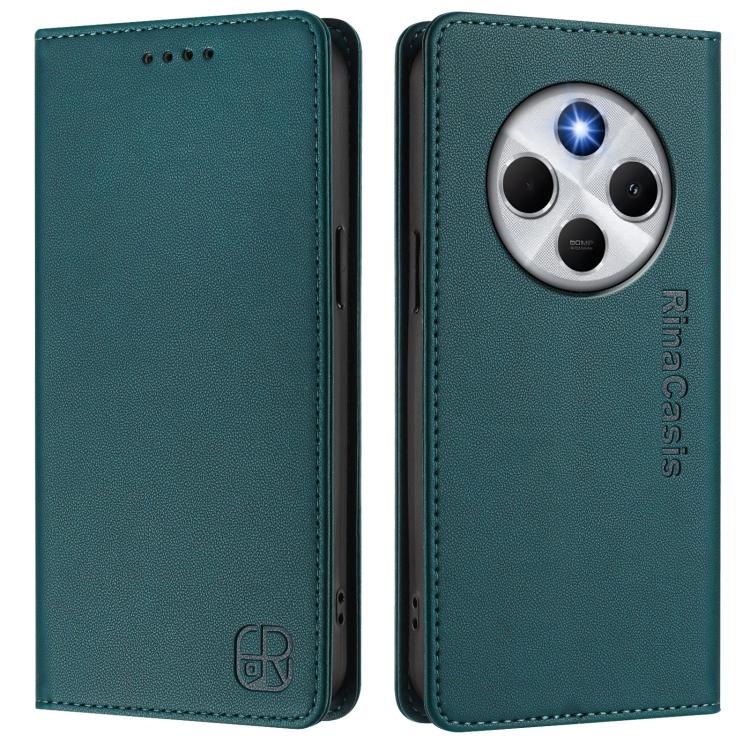 For Xiaomi Poco M7 5G / C75 4G RC01 Dual-Folded Magnetic Suction RFID Leather Phone Case