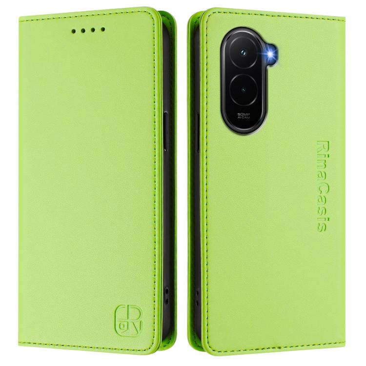 For Xiaomi Poco M7 4G 169mm RC01 Dual-Folded Magnetic Suction RFID Leather Phone Case