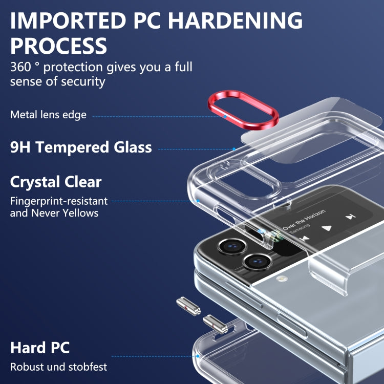 For Samsung Galaxy Z Flip4 lce Folding Series Integrated Clear PC Phone Case