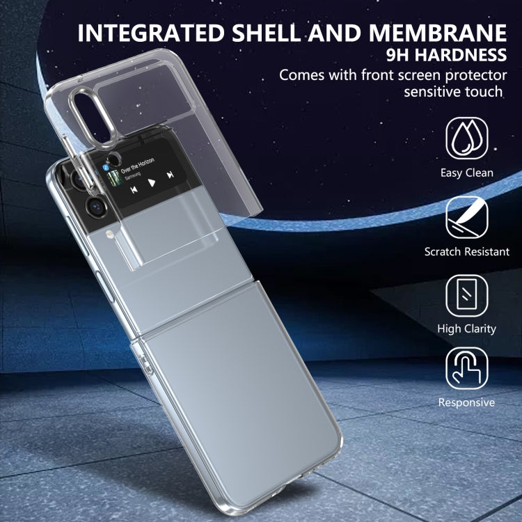 For Samsung Galaxy Z Flip4 lce Folding Series Integrated Clear PC Phone Case