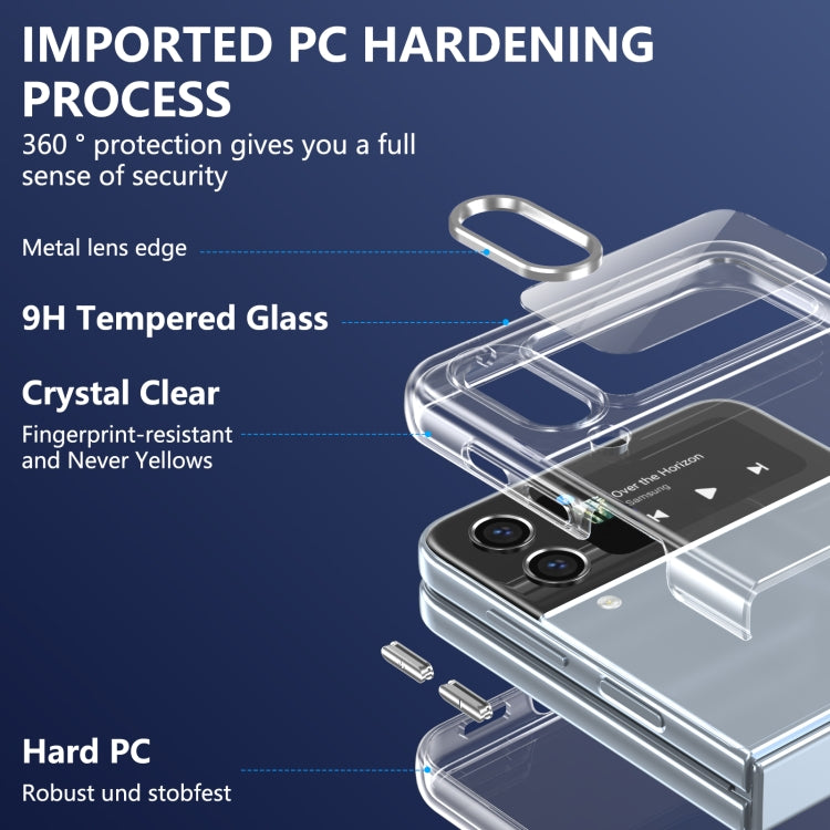 For Samsung Galaxy Z Flip4 lce Folding Series Integrated Clear PC Phone Case
