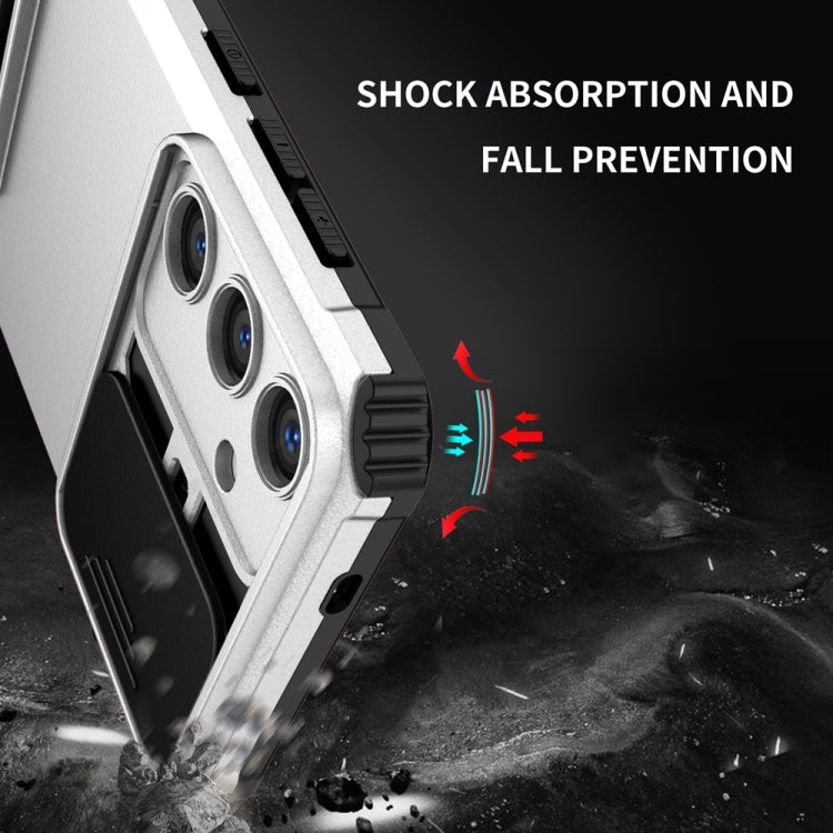 For Samsung Galaxy S24 FE 5G Stereoscopic Holder Sliding Camshield Phone Case