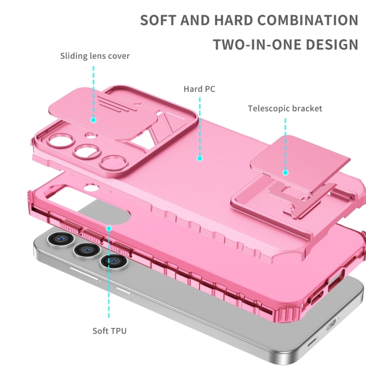 For Samsung Galaxy S24 FE 5G Stereoscopic Holder Sliding Camshield Phone Case