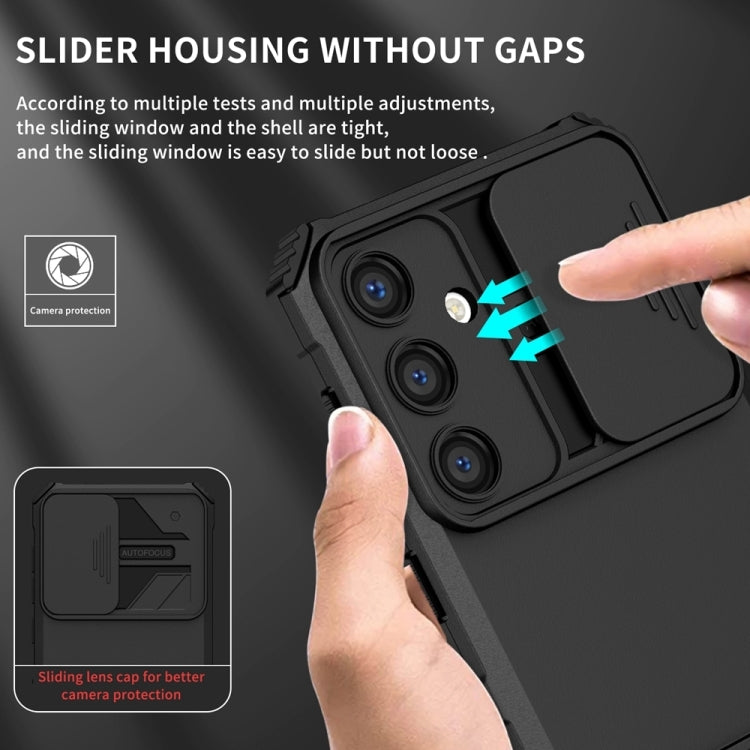 For Samsung Galaxy S24 FE 5G Stereoscopic Holder Sliding Camshield Phone Case