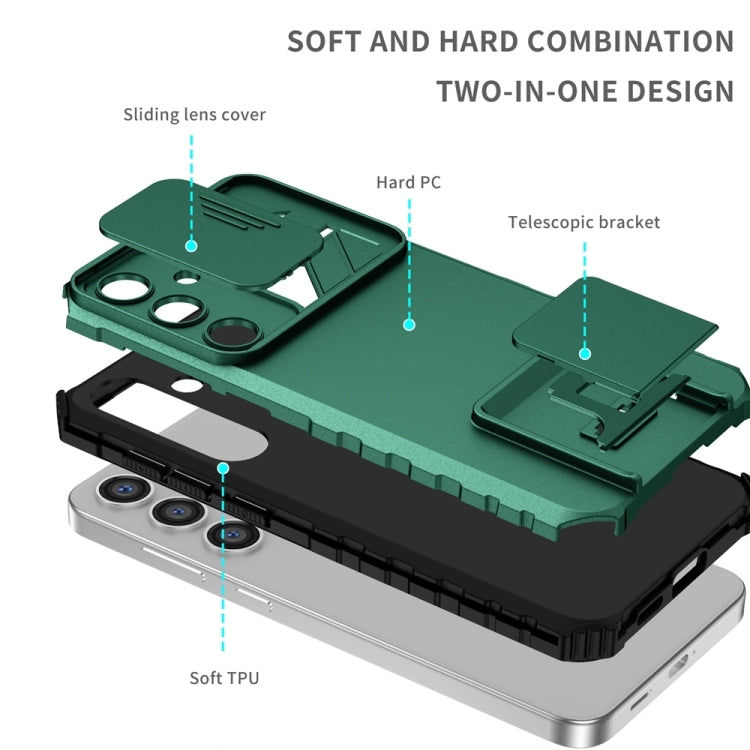 For Samsung Galaxy S24 FE 5G Stereoscopic Holder Sliding Camshield Phone Case