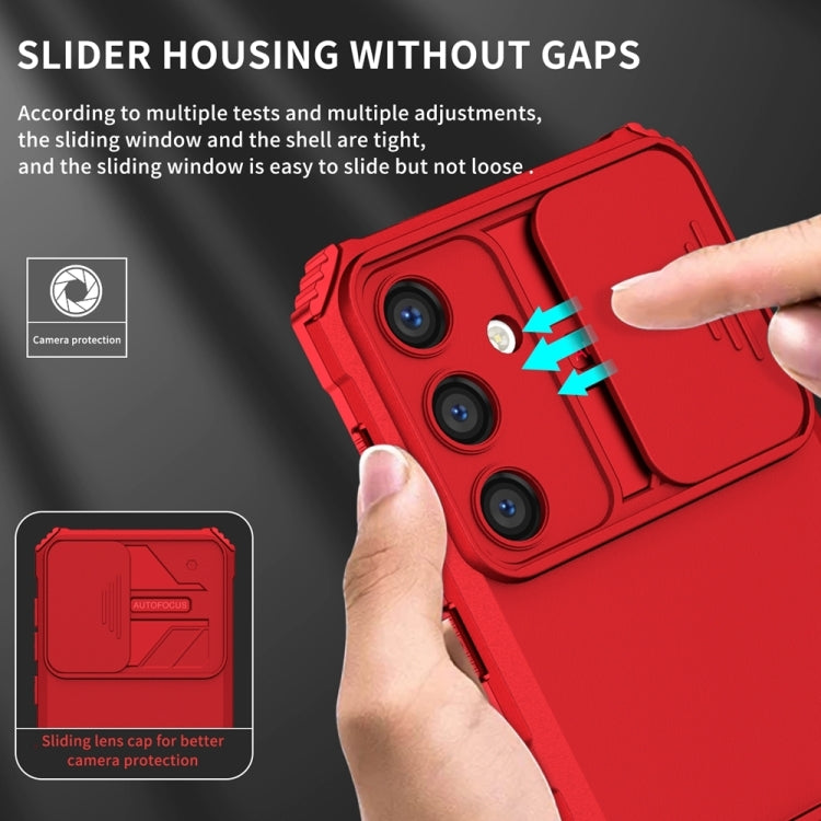 For Samsung Galaxy S25+ 5G Stereoscopic Holder Sliding Camshield Phone Case