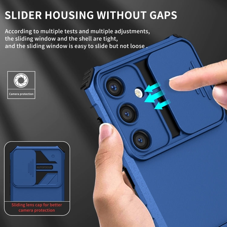 For Samsung Galaxy S25+ 5G Stereoscopic Holder Sliding Camshield Phone Case