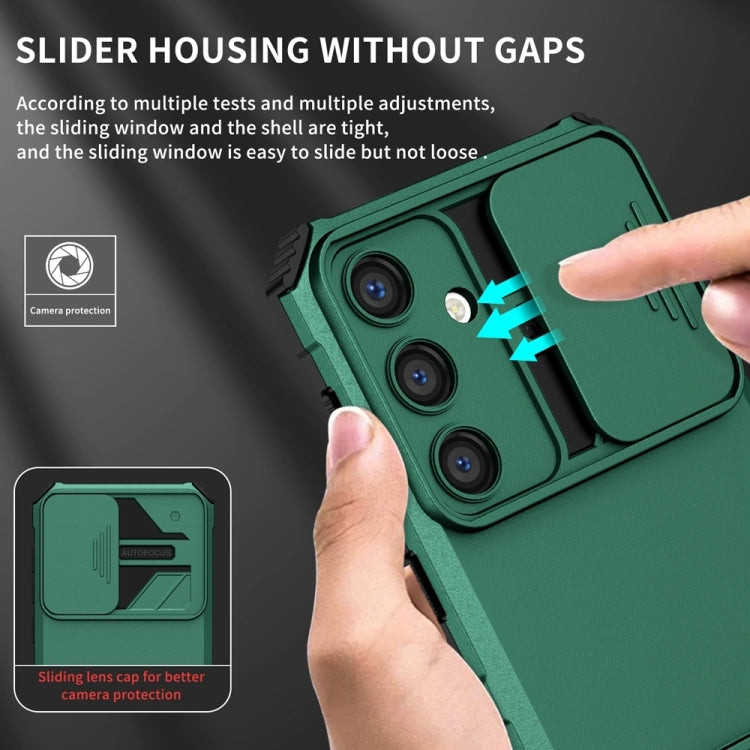 For Samsung Galaxy S25+ 5G Stereoscopic Holder Sliding Camshield Phone Case