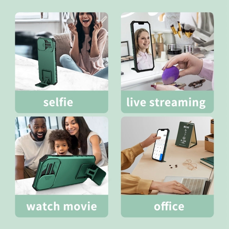 For Samsung Galaxy S25+ 5G Stereoscopic Holder Sliding Camshield Phone Case