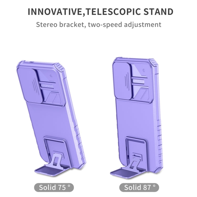 For Samsung Galaxy S25+ 5G Stereoscopic Holder Sliding Camshield Phone Case